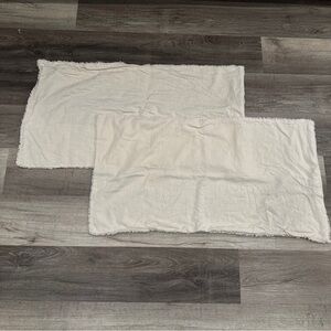 Casaluna Cream King Pillow Covers Set of 2 Fringed Edge